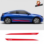 Car Stickers Car Accessories Racing Sport Car Side Stripes Side Skirts Graphics for Honda Civic